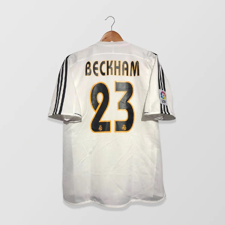 Real Madrid 2003 04 Home Retro Football Shirt Beckham 23 Soccer Studio